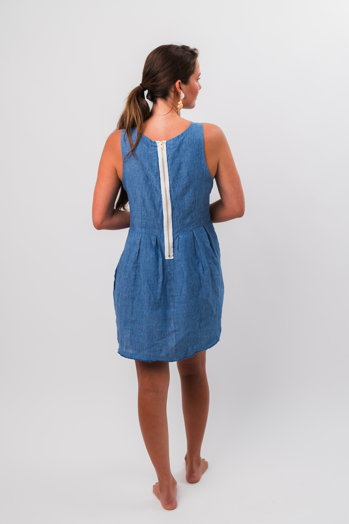 Blue Lagoon Linen Rita Dress