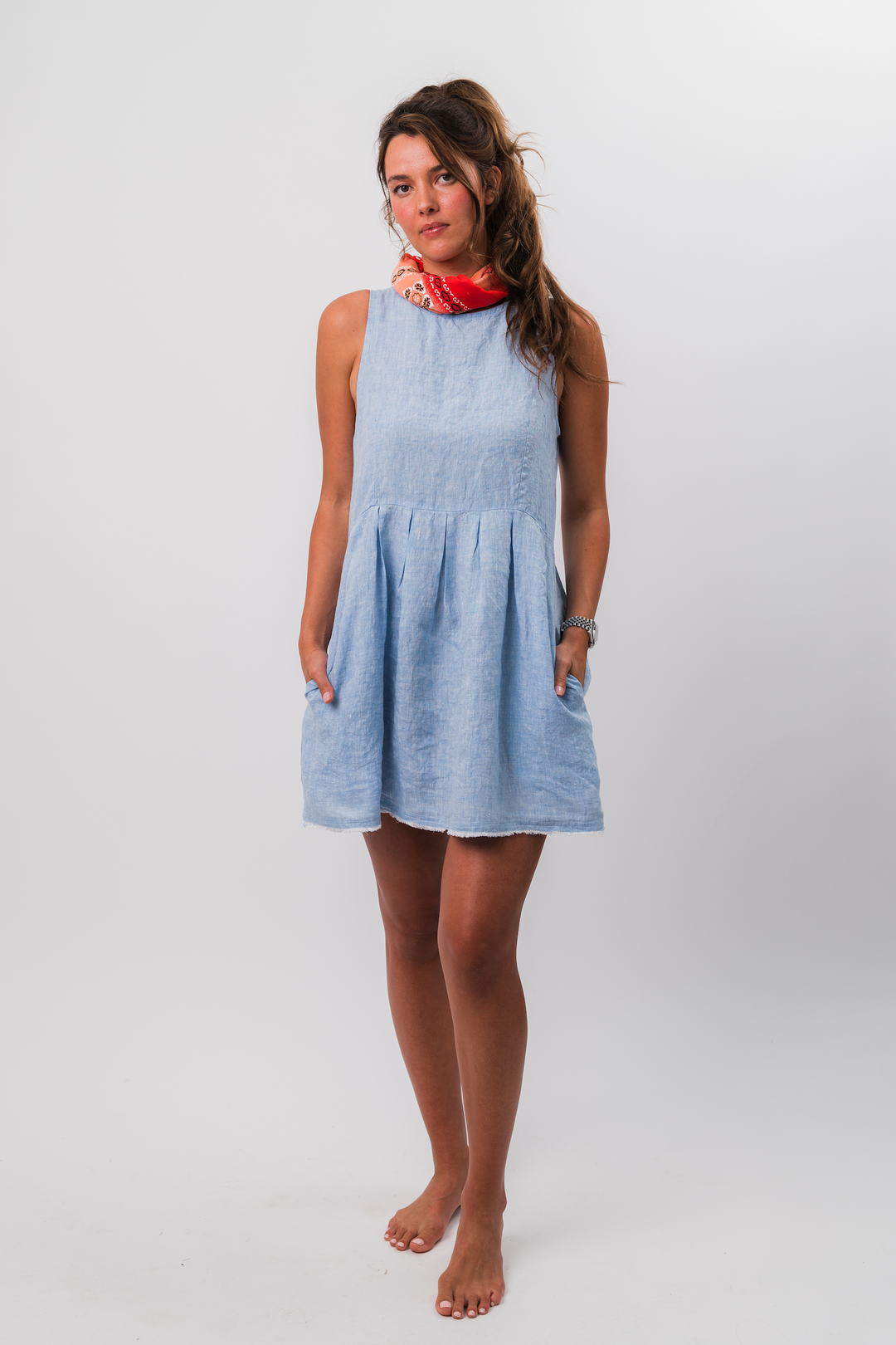 Blue Linen Rita Dress