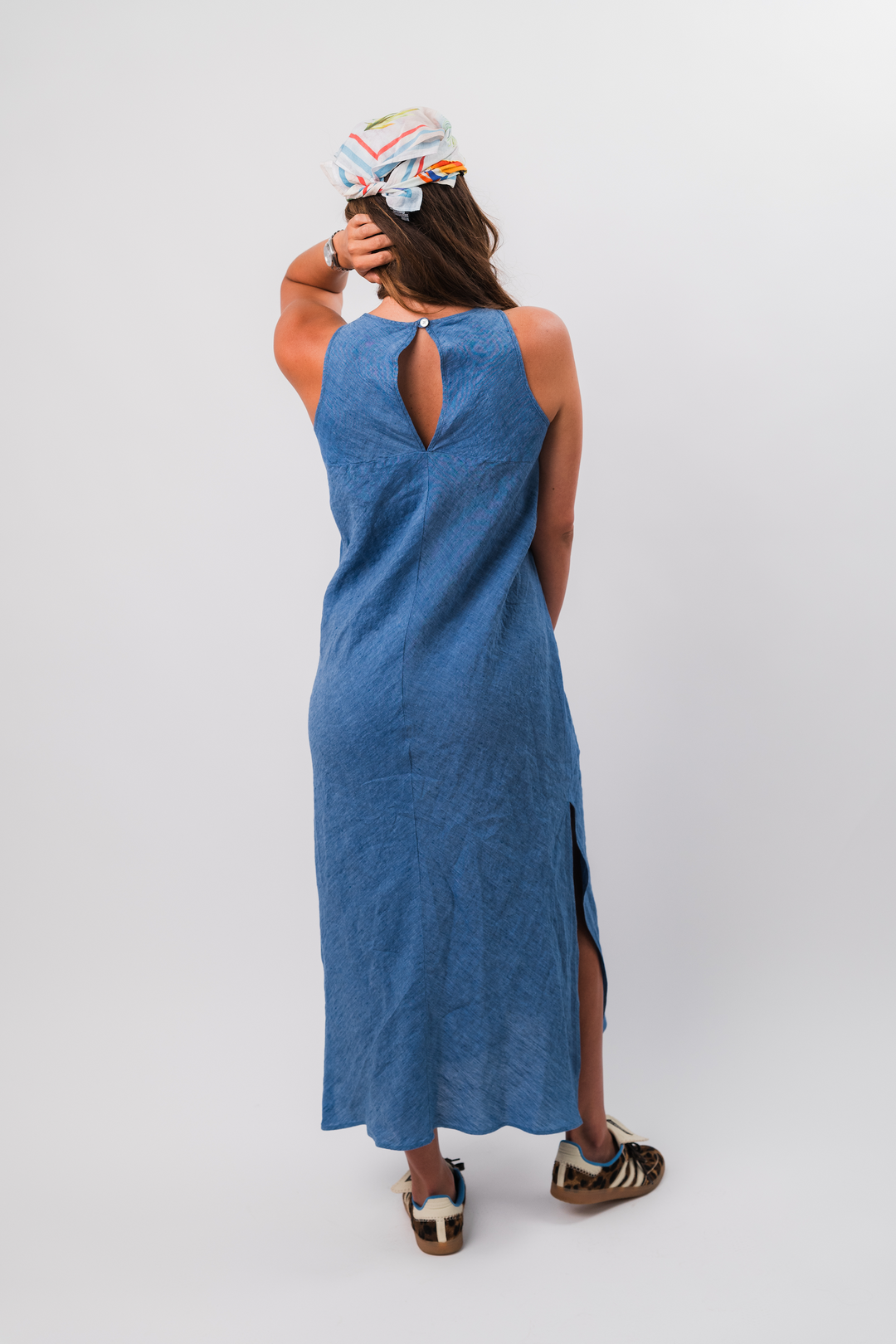 Blue Lagoon Linen Margarita Dress